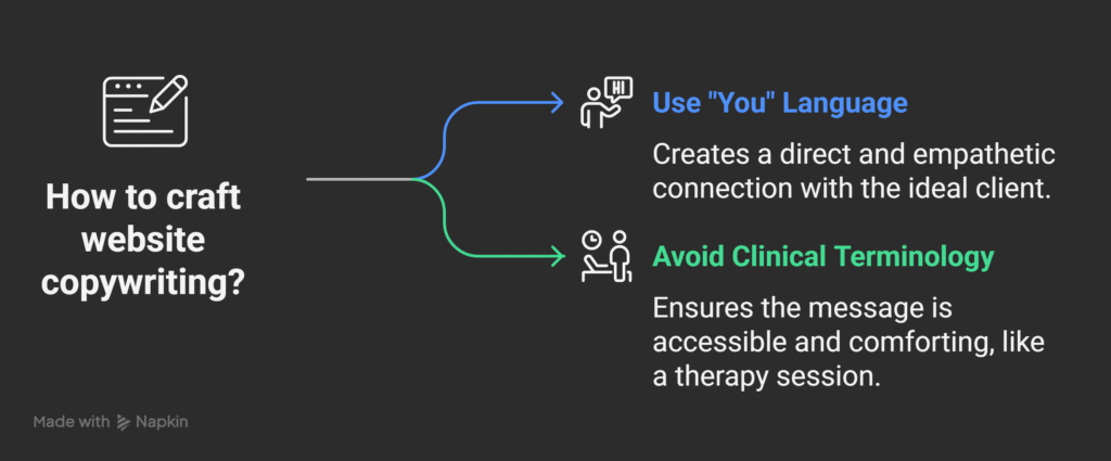 Website Design for Mental Health Therapists – Create a Healing Digital Space 3 how to craft mental health website copywriting