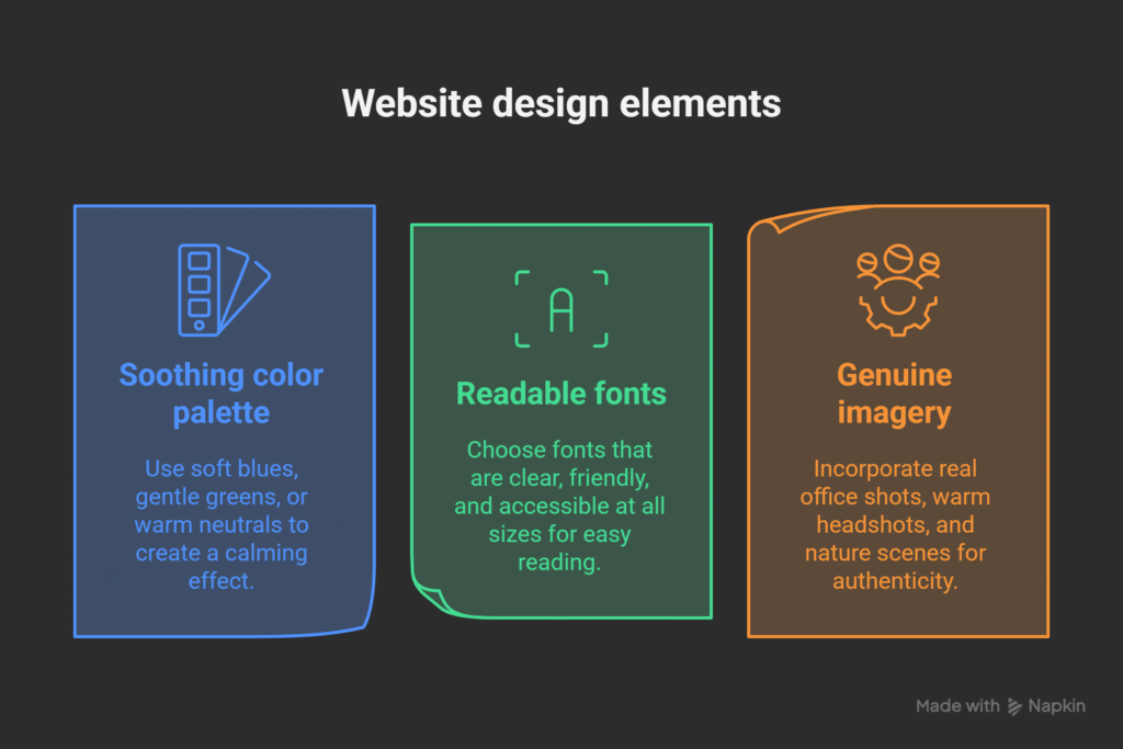 Therapist Website Development – Build a Trustworthy Online Practice 3 Mental health website design elements