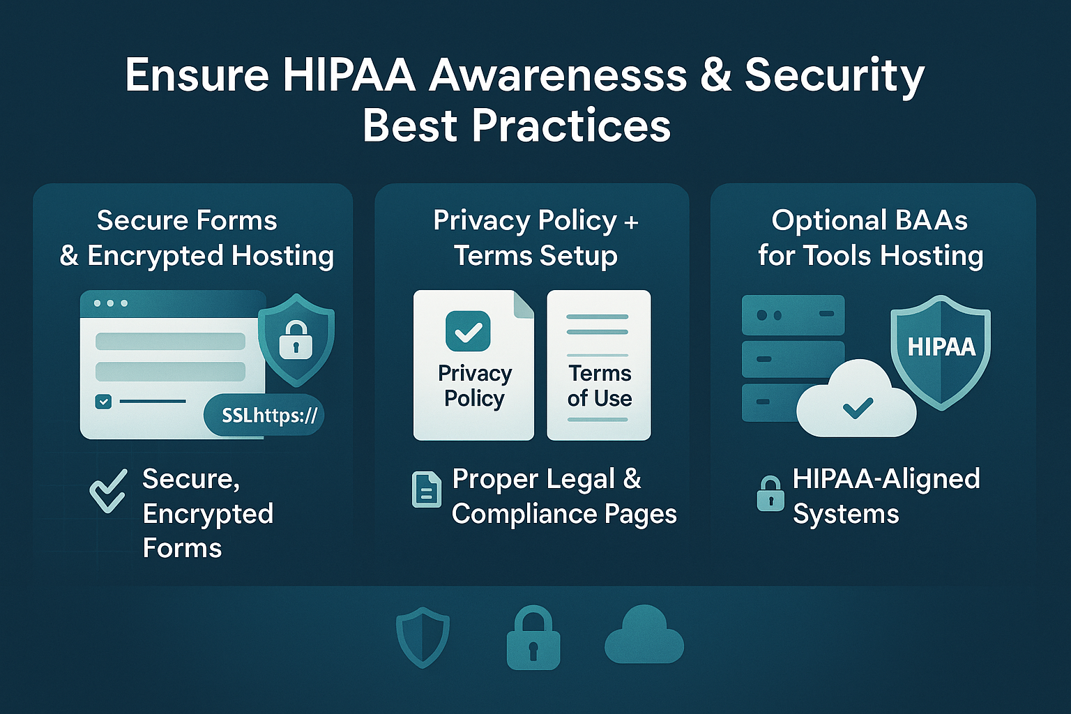 How Should I Redesign My Therapy Website? 9 Ensure HIPAA Awareness & Security for therapy website