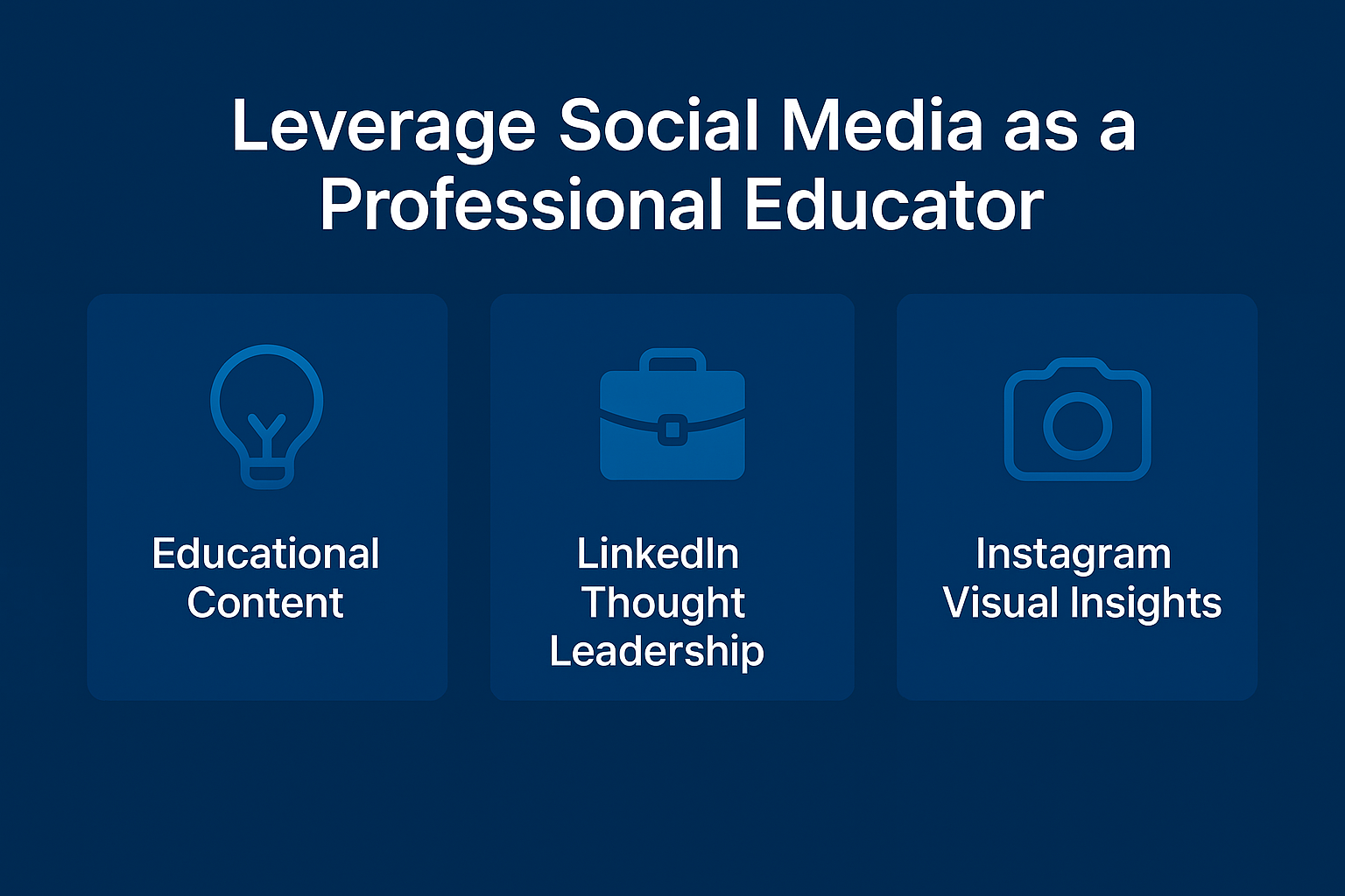 Leverage Social Media as a Professional Educator