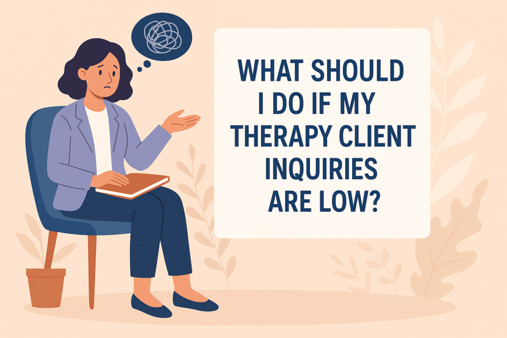What Should I Do If My Therapy Client Inquiries Are Low? 3 Therapy Client Inquiries Are Low