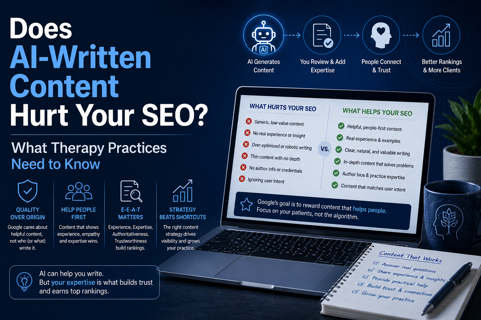 does ai content hurt therapy practice seo