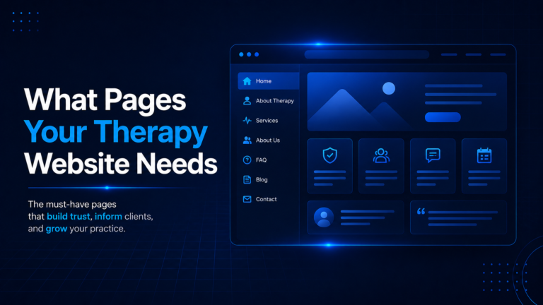 what pages your therapy website needs
