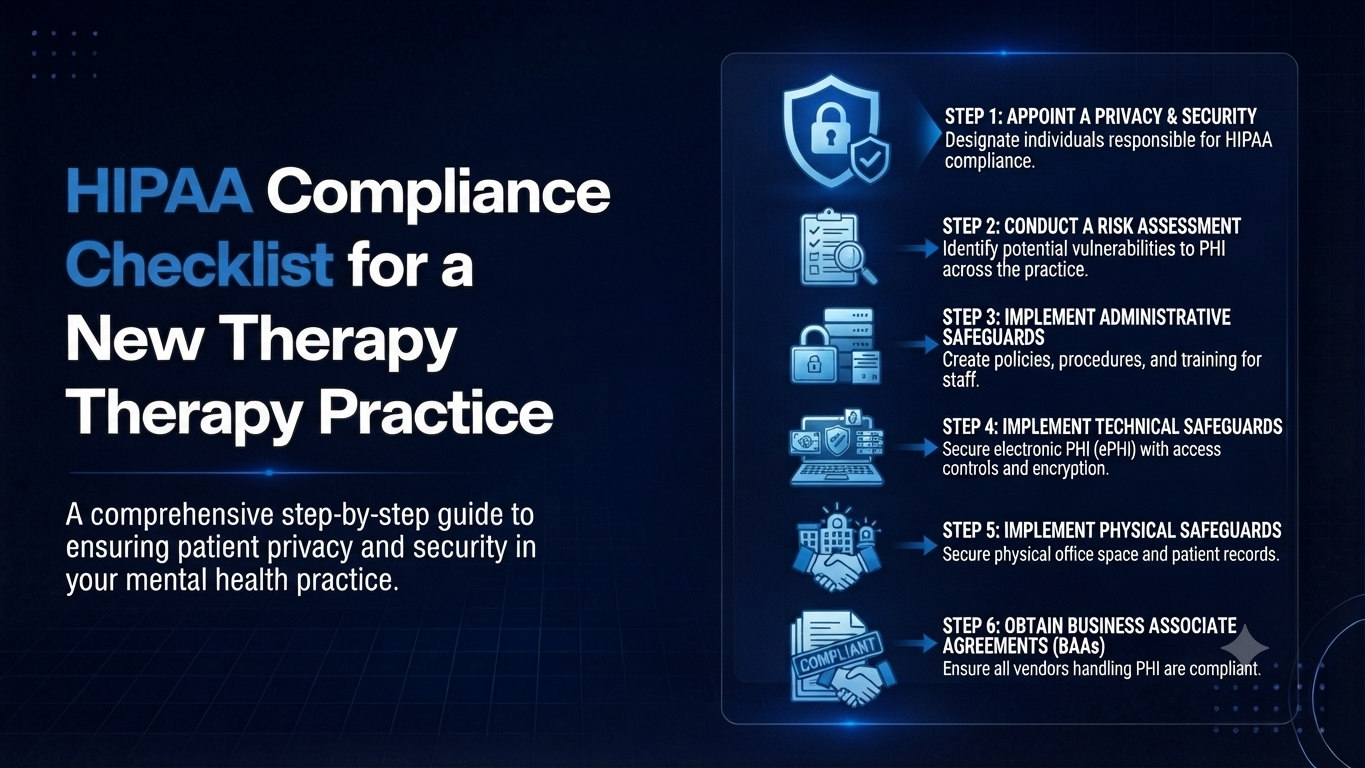 HIPAA Compliance Checklist for a New Therapy Practice